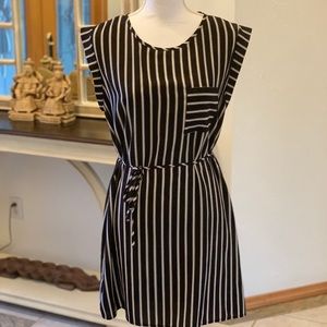 Sweet Rain Long Blouse/Short Dress, B&W, Sz XL